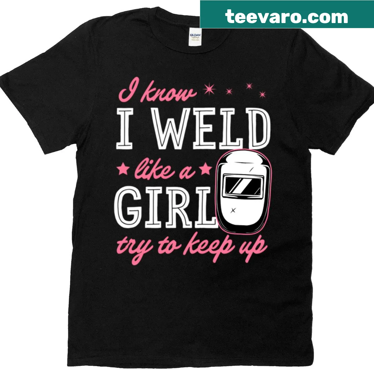Welding t-shirt with humorous slogan about welding skills — on a men's t-shirt