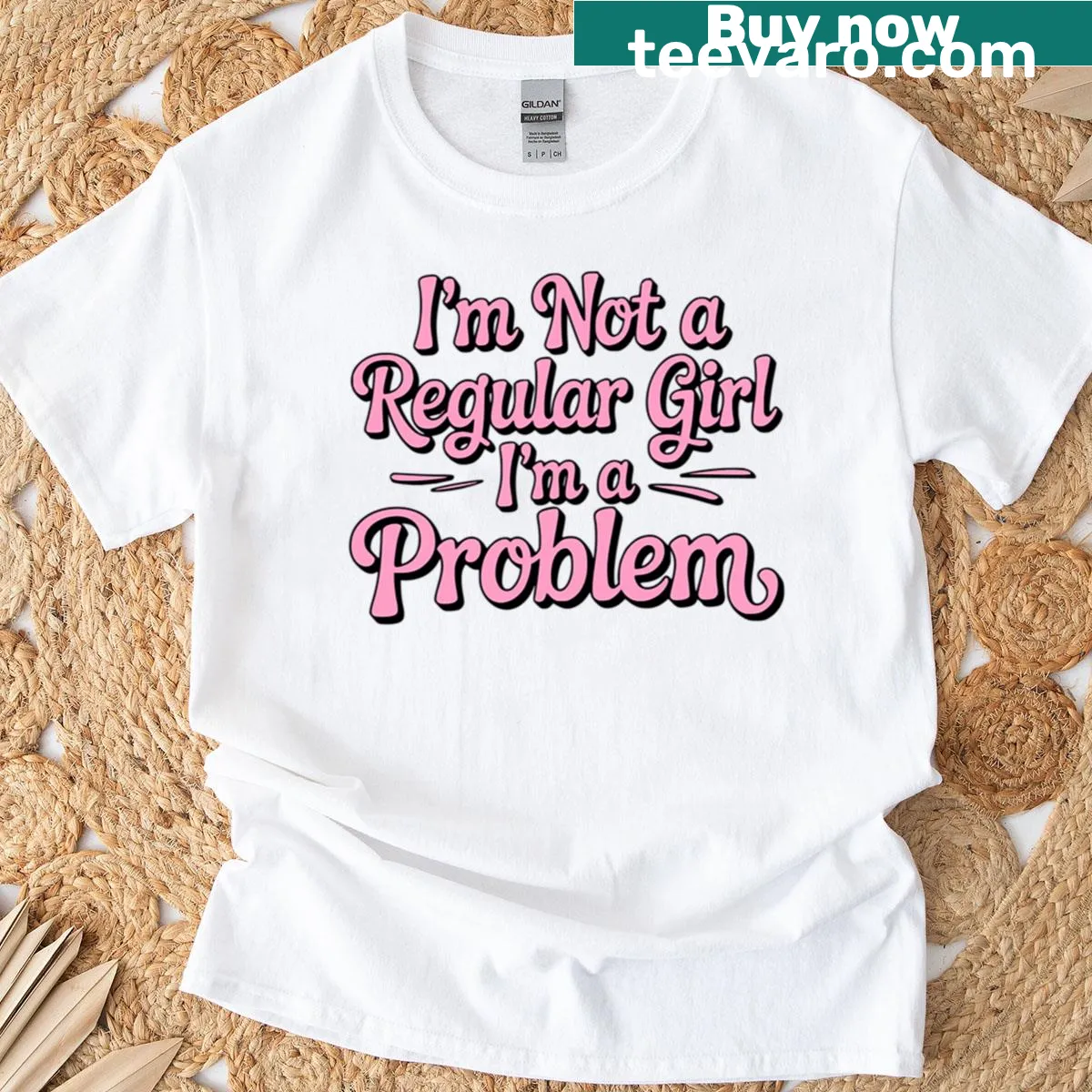 T-shirt with a playful quote about being unique and a problem — on a men's t-shirt