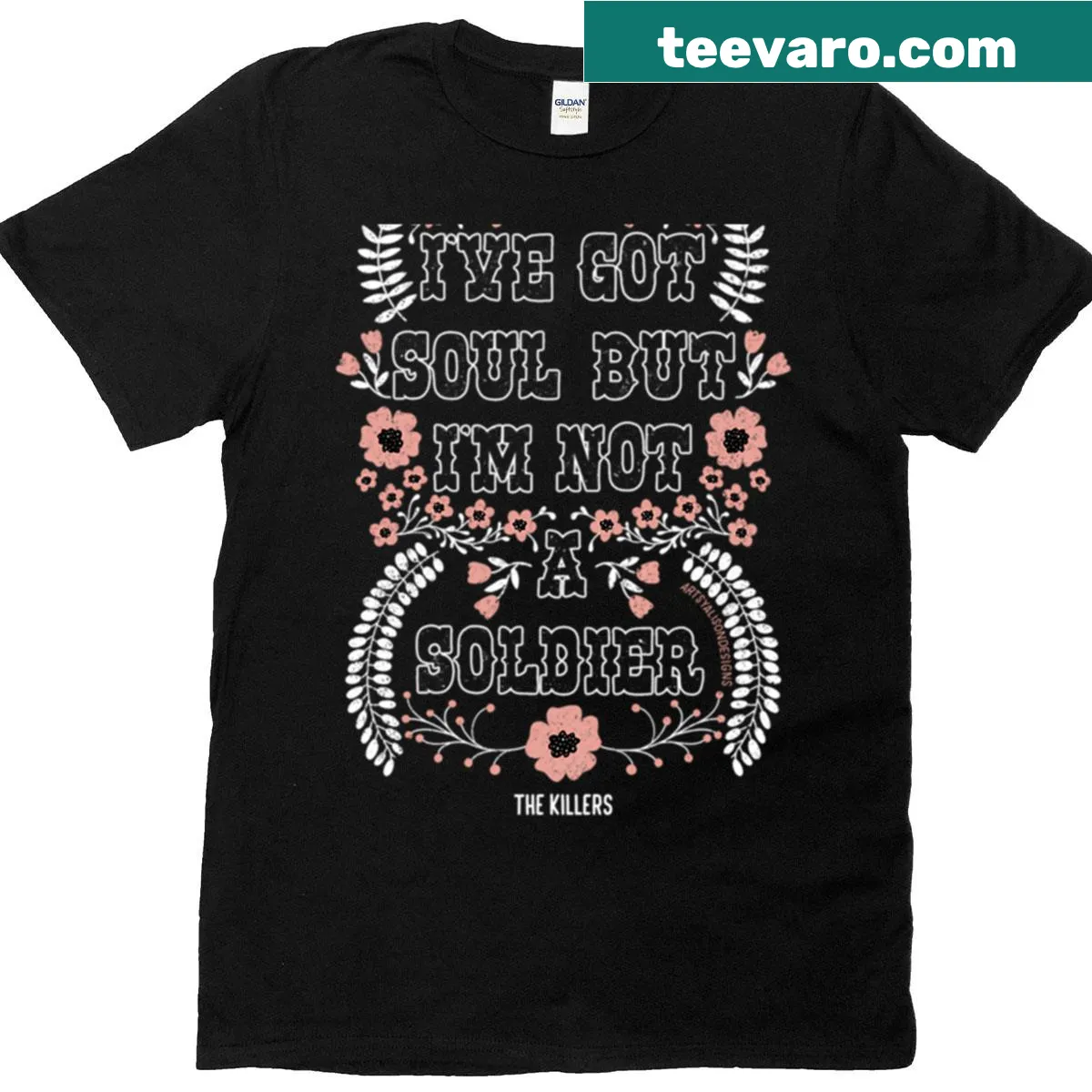 Edgy music-themed t-shirt with statement text — on a men's t-shirt