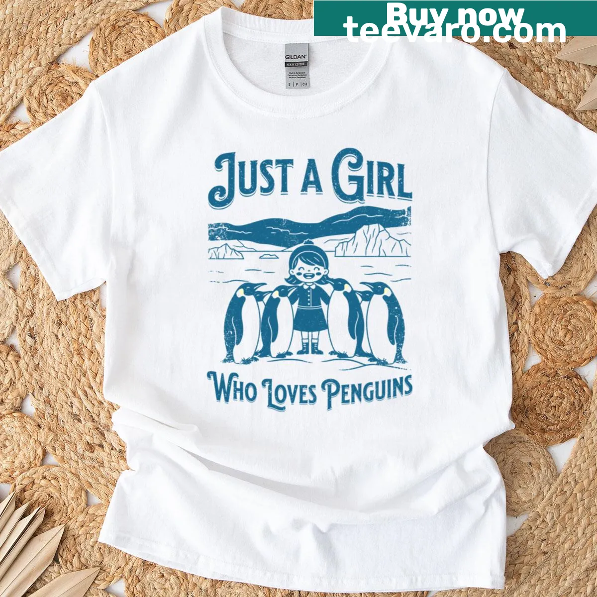 Cute penguin-themed shirt for kids with playful text — on a men's t-shirt