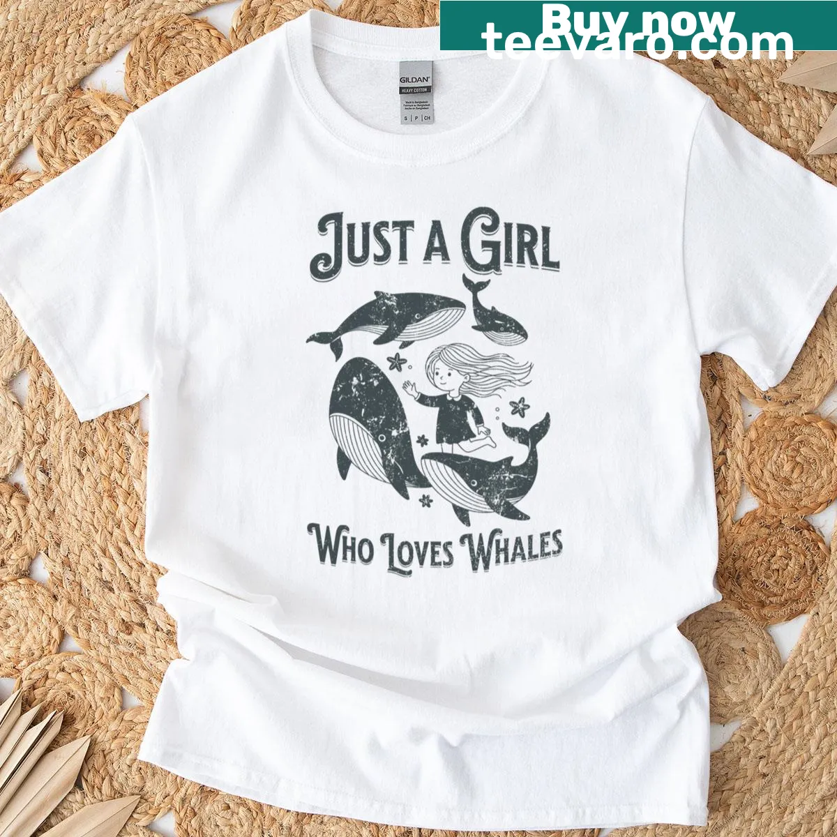 Cute whale illustration on boxy T-shirt for kids. — on a men's t-shirt