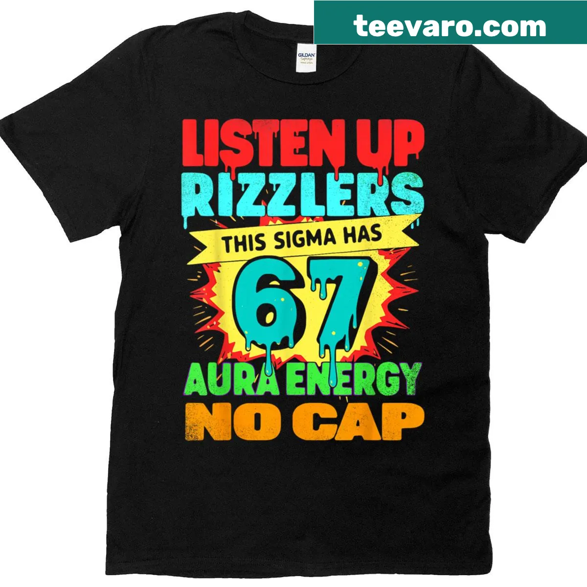 Playful T-shirt featuring a message about Sigma energy and a fun design. — on a men's t-shirt