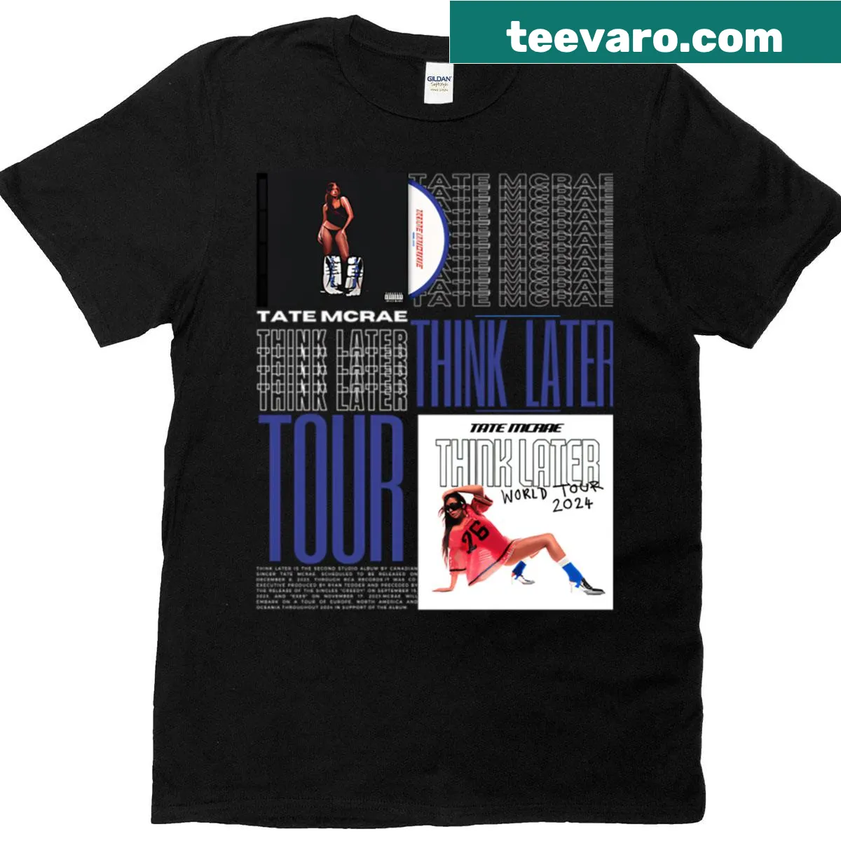 Baseball sleeve T-shirt with music singer logo — on a men's t-shirt