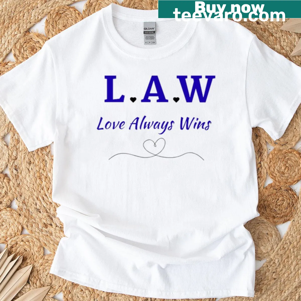Inspirational shirt with the phrase 'Love Will Always Wins' — on a men's t-shirt
