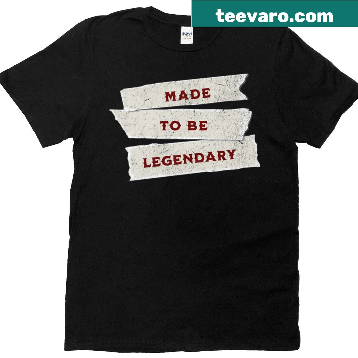 Bold motivational typography T-shirt with 'Made To Be Legendary' text. — on a men's t-shirt