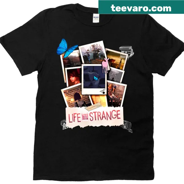 T-shirt with 'Life Is Strange' nostalgic text design