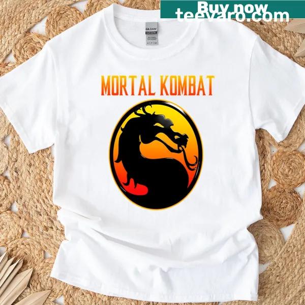 Fitted T-shirt with Mortal Kombat logo design