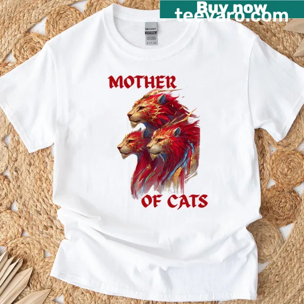 Playful Mother of Cats illustration with humorous typography