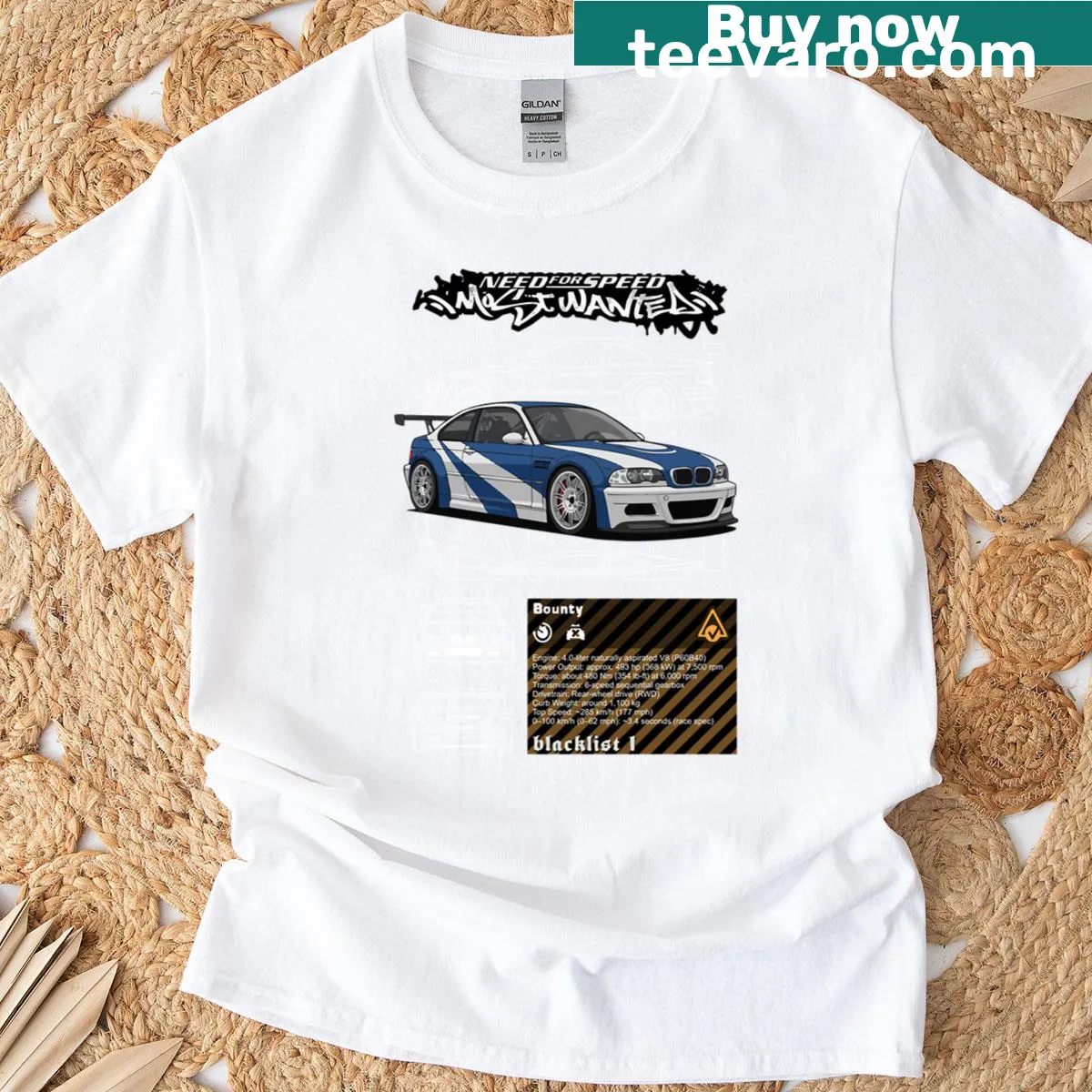 Need For Speed themed shirt featuring a legendary Gtr — on a men's t-shirt