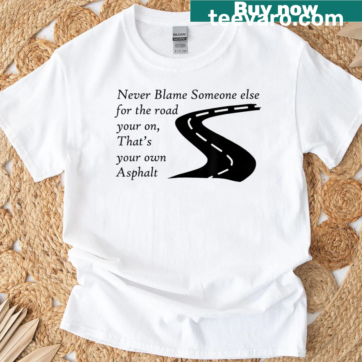 Sarcastic T-shirt with message about personal accountability — on a men's t-shirt