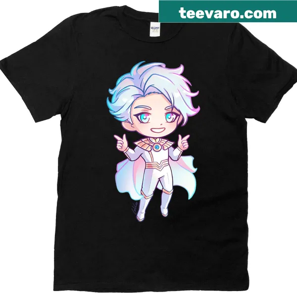 Oversized t-shirt featuring a cute chibi hero design