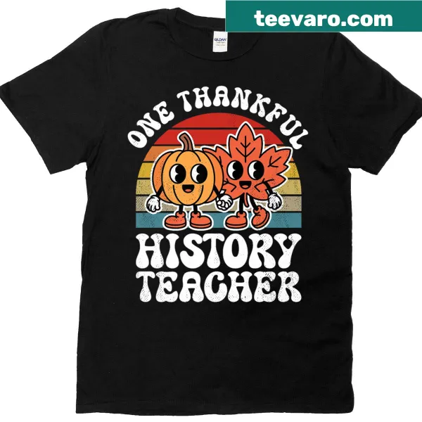 Funny Thanksgiving t-shirt for history teachers with autumn-themed design
