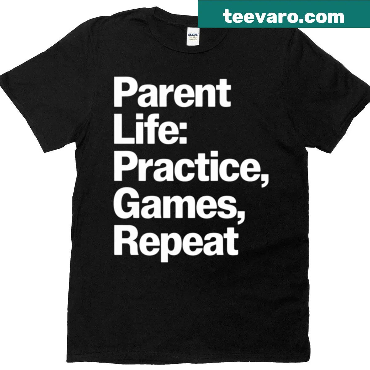 Playful t-shirt for parents about the challenges of raising kids — on a men's t-shirt