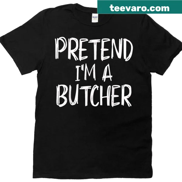 Funny graphic of a butcher costume for easy Halloween wear.