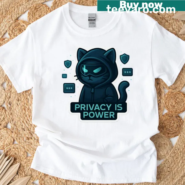 T-shirt with the phrase Privacy Is Power designed for cybersecurity professionals