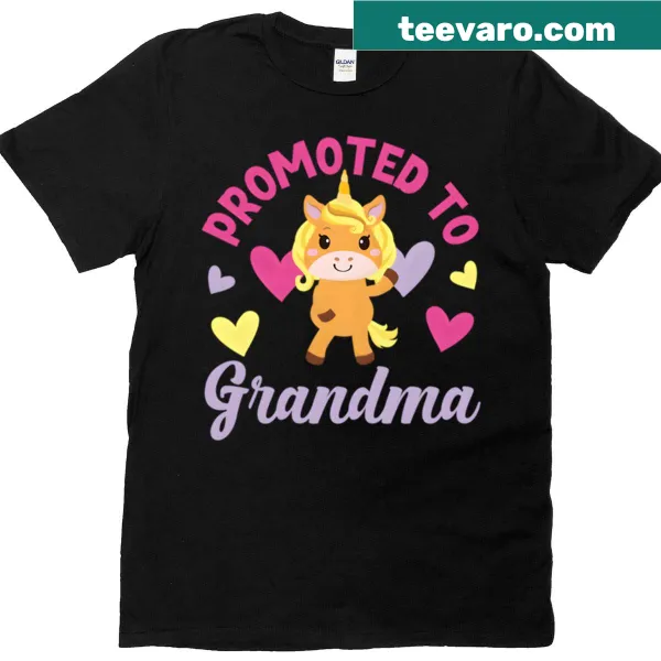 Typography design celebrating being promoted to grandma on a t-shirt.