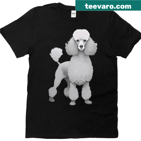 T-shirt featuring an illustration of a poodle with protective text