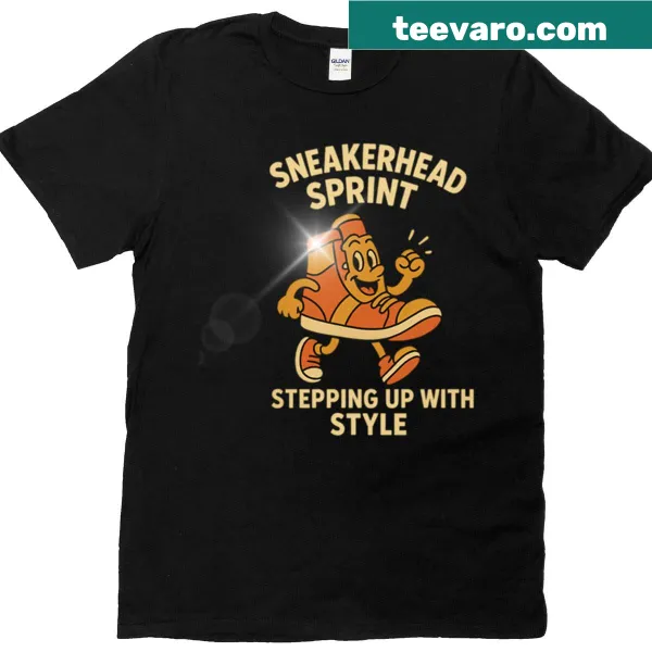 Oversized T-shirt with bold text 'Stepping Up With Style' for sneaker lovers