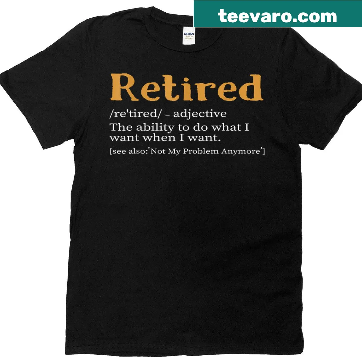 Funny retirement definition T-shirt with humorous typography — on a men's t-shirt