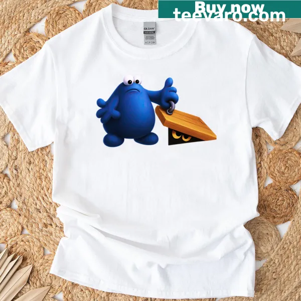 Retro gaming t-shirt with blue monster design
