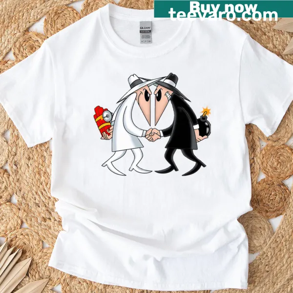 Cartoon spy rivals t-shirt inspired by 80s game artwork