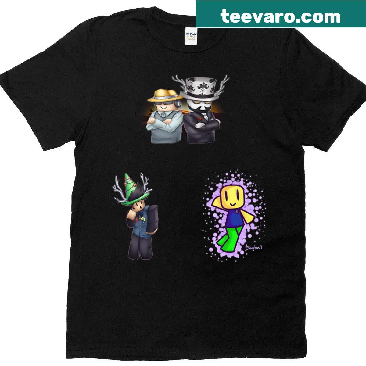 T-shirt featuring Roblox drawing elements and playful graphics — on a men's t-shirt