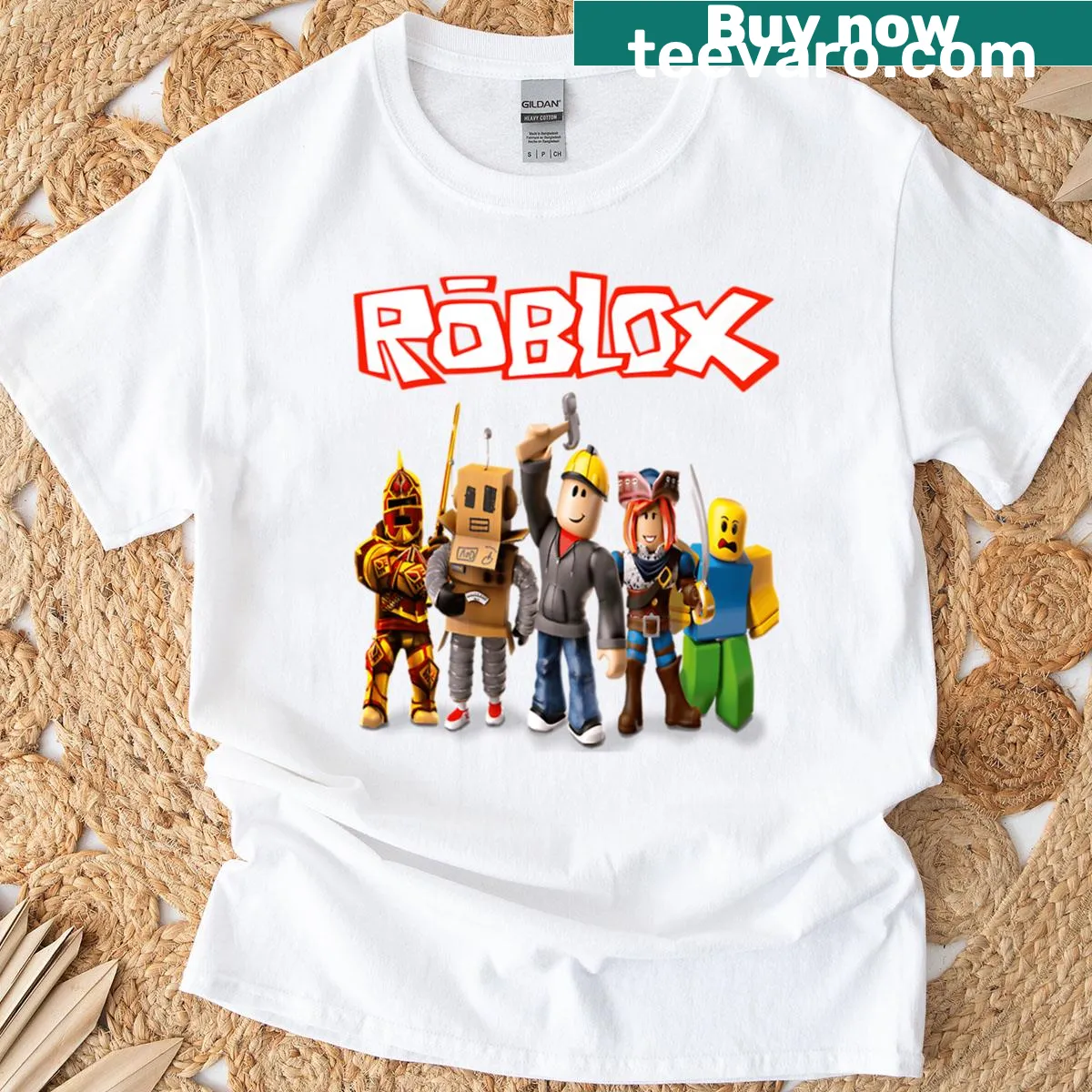 Roblox character log design T-shirt for fans — on a men's t-shirt
