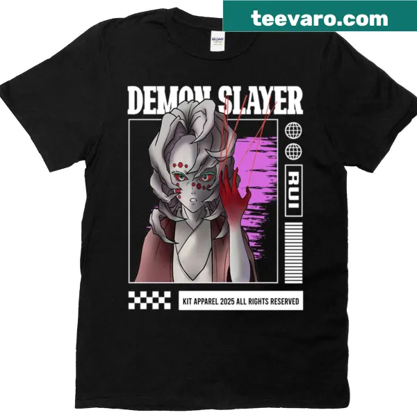 Anime character Rui from Demon Slayer graphic t-shirt