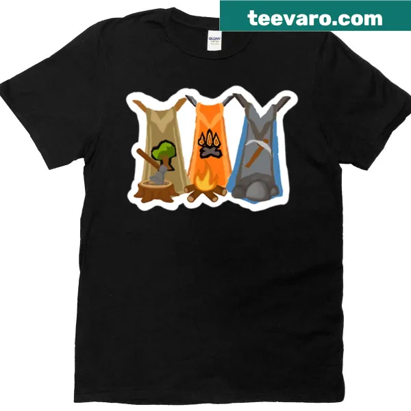 T-shirt featuring Runescape skill capes design for gamers