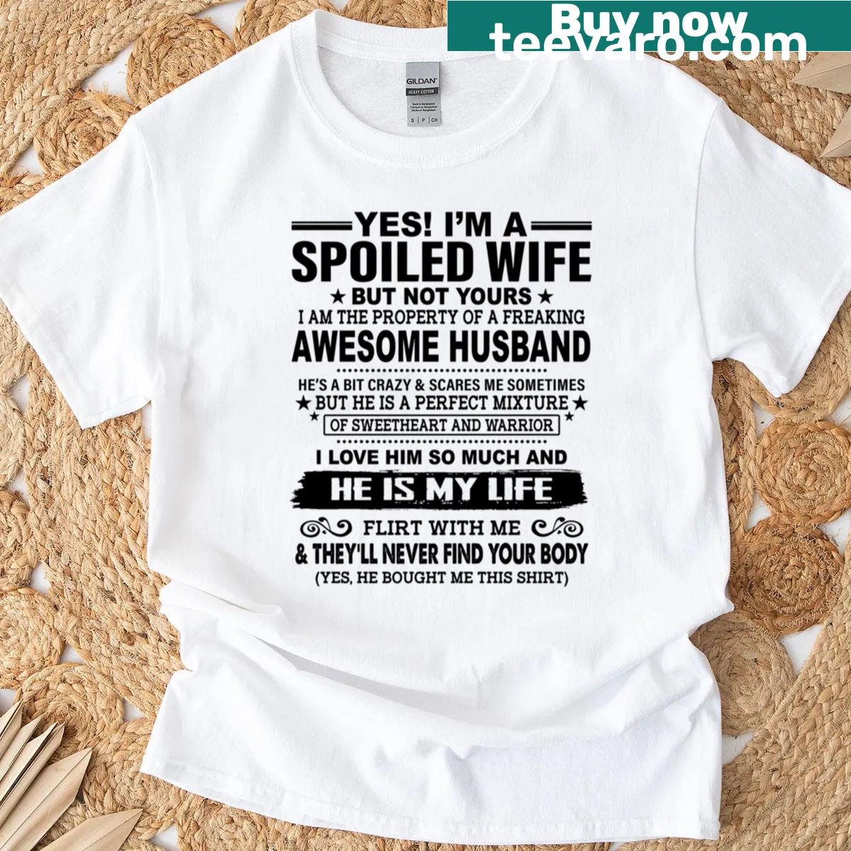 Funny T-shirt with the phrase 'Spoiled But Not Yours' and humorous graphics — on a men's t-shirt