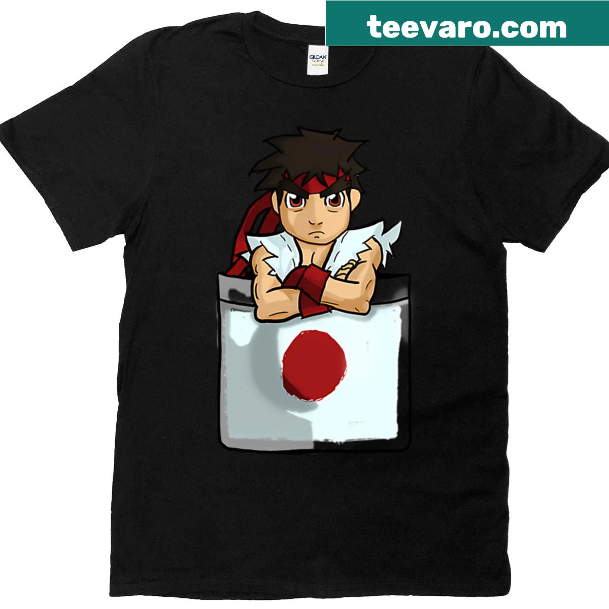 Oversized t-shirt featuring Ryu from Street Fighter in a playful design — on a men's t-shirt