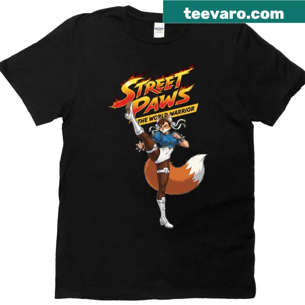 Oversized T-shirt featuring a cartoon fox design from Street Paws