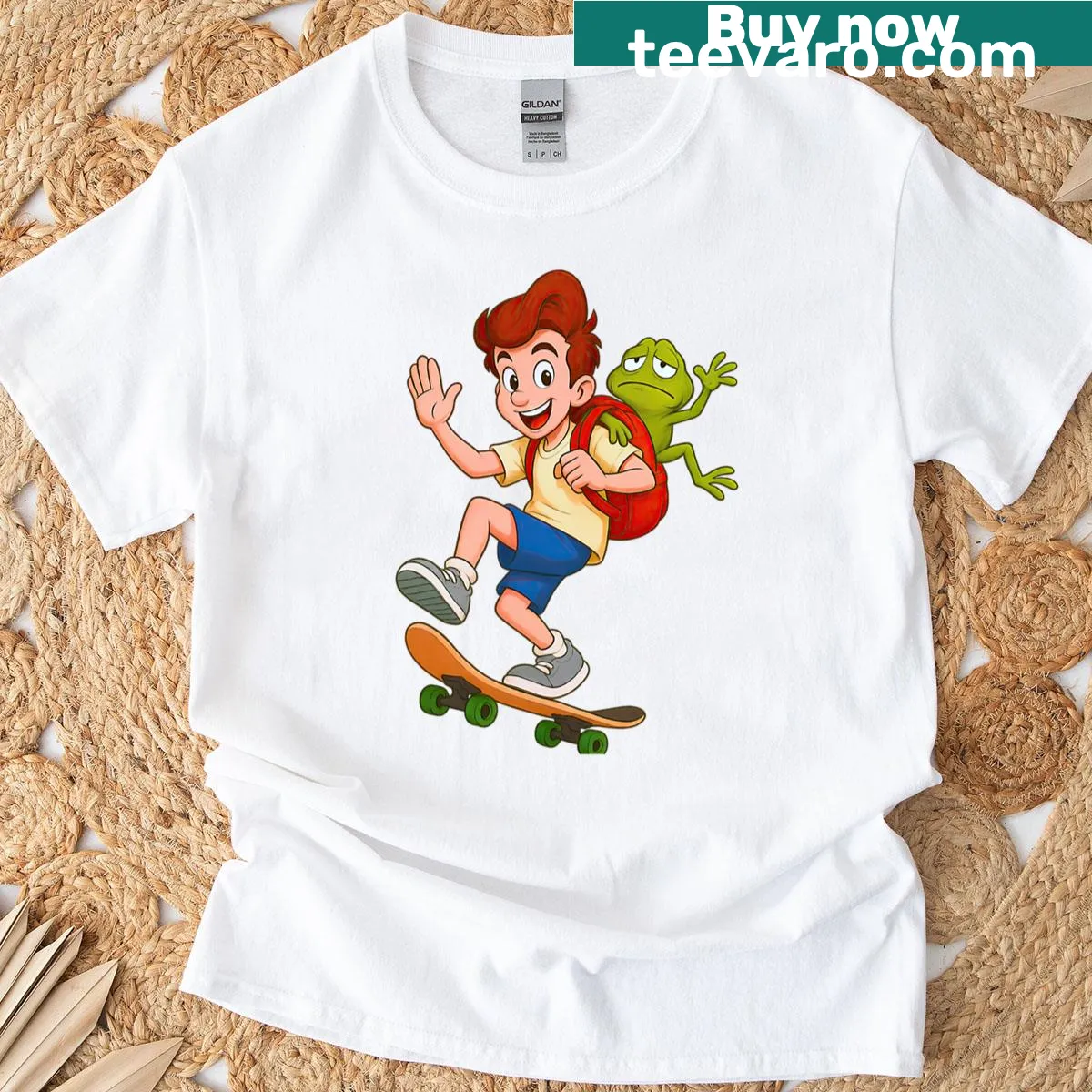 Illustrative T-shirt featuring artwork from The Adventures Of Willy Beamish game — on a men's t-shirt