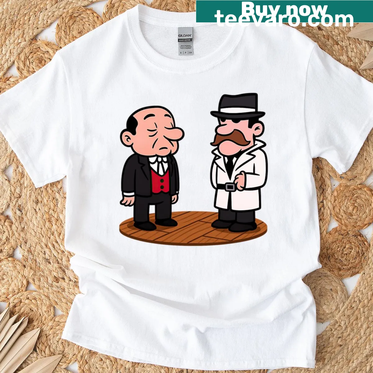 Retro Inspector Bonaparte graphic on vintage-style gaming T-shirt — on a men's t-shirt