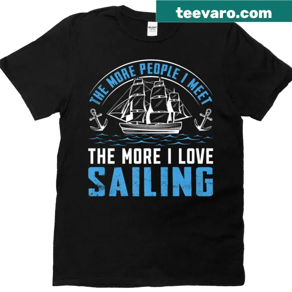 Typography T-shirt with the phrase about sailing and community