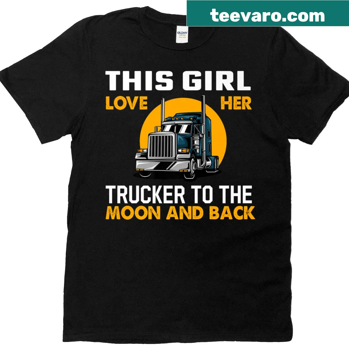 Sentimental trucker love graphic T-shirt — on a men's t-shirt
