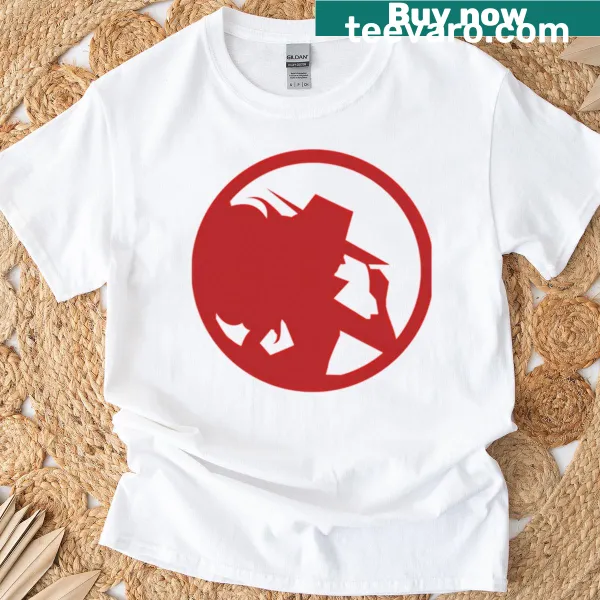 Playful t-shirt featuring a cartoon detective with a trench coat and red hat