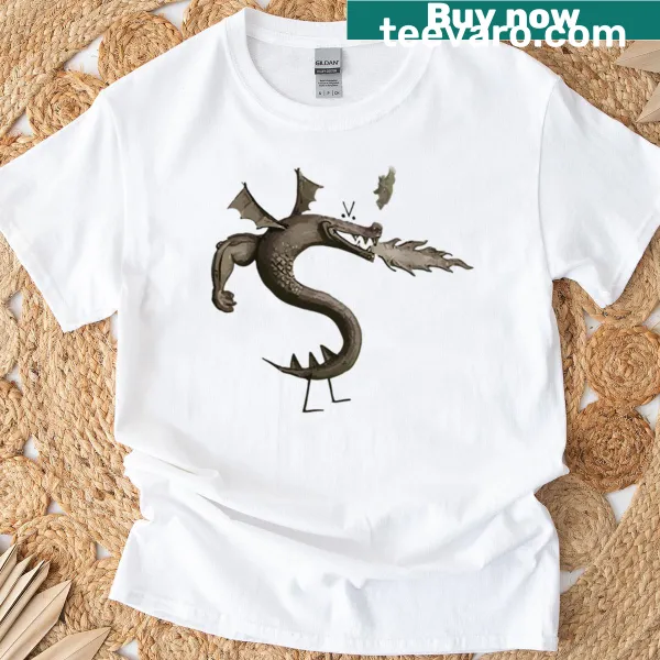 Oversized T-shirt featuring Trogdor the Burninator cartoon illustration