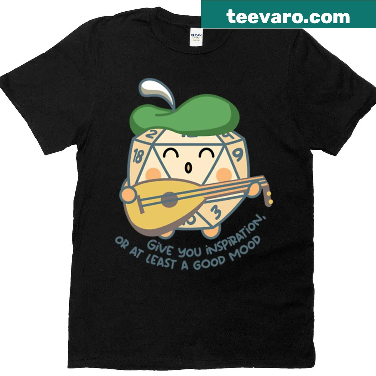 Bard illustration with text design on a T-shirt — on a men's t-shirt