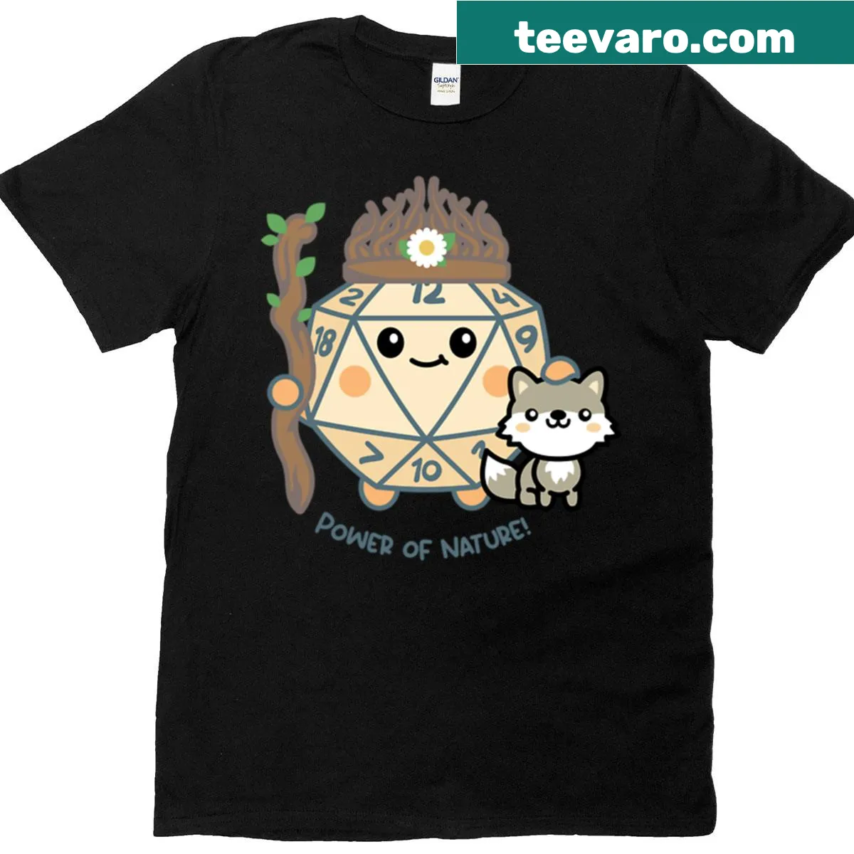 Bold T-shirt featuring a druid graphic with striking text. — on a men's t-shirt