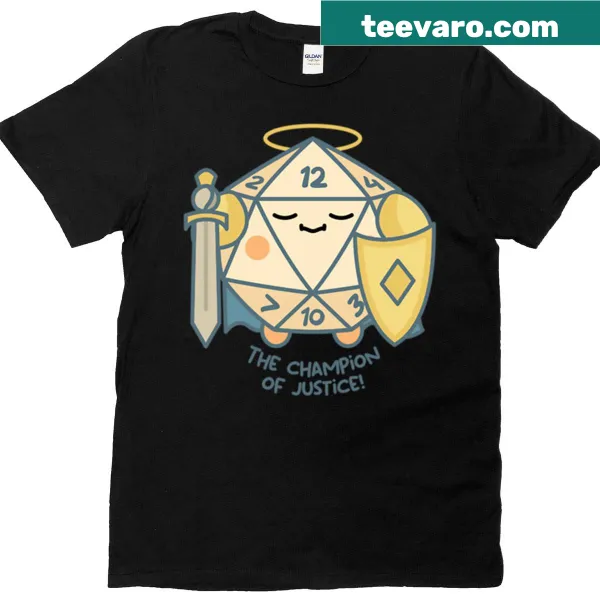 Bold T-shirt featuring a paladin graphic with striking text.