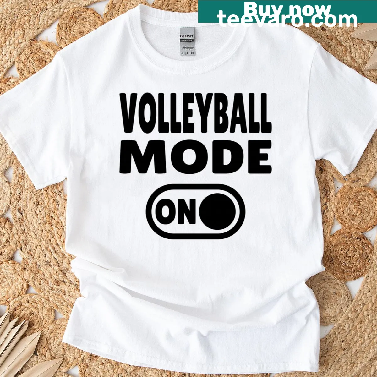 Funny volleyball-themed T-shirt with playful text — on a men's t-shirt