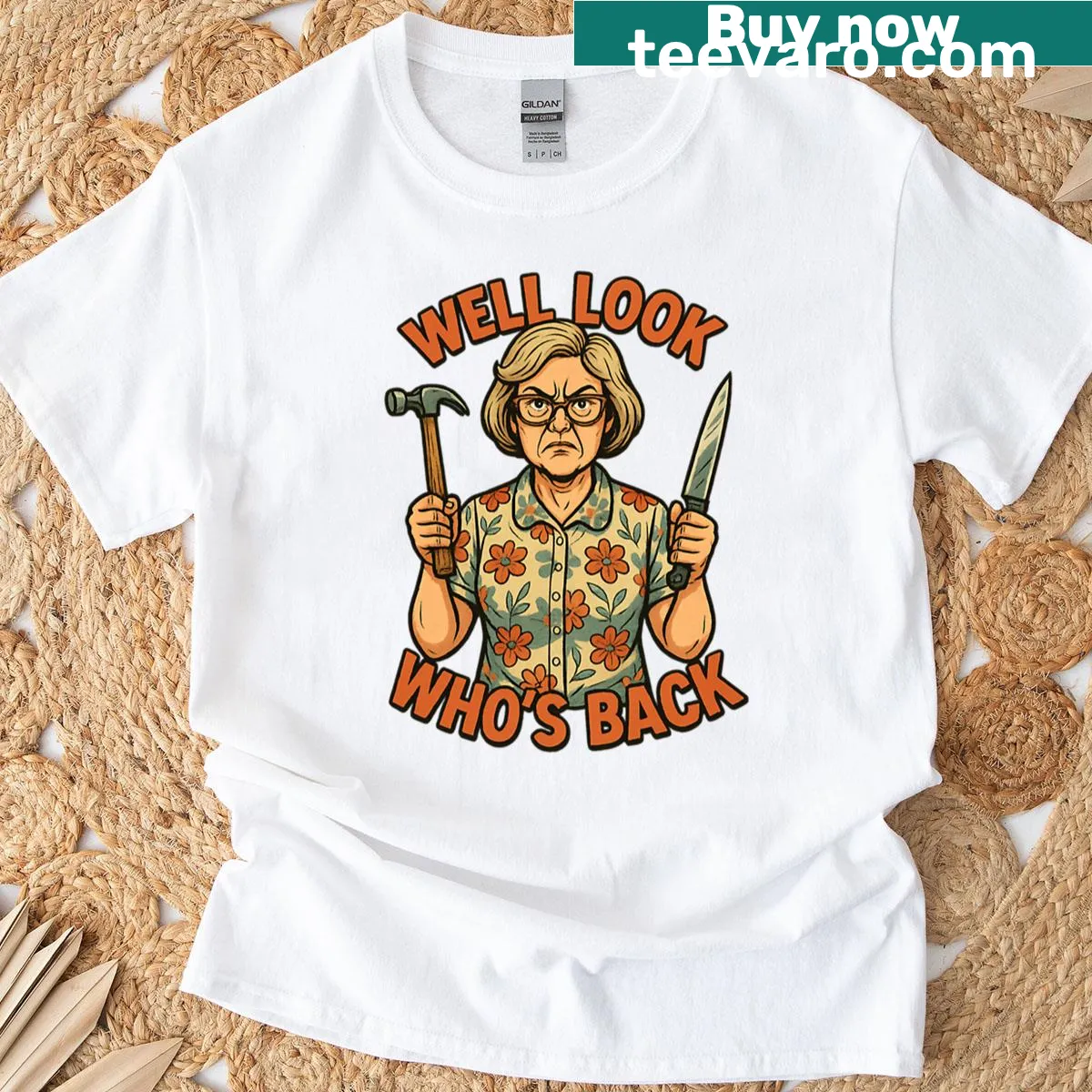 Sarcastic T-shirt with 'Well Look Who's Back' text — on a men's t-shirt