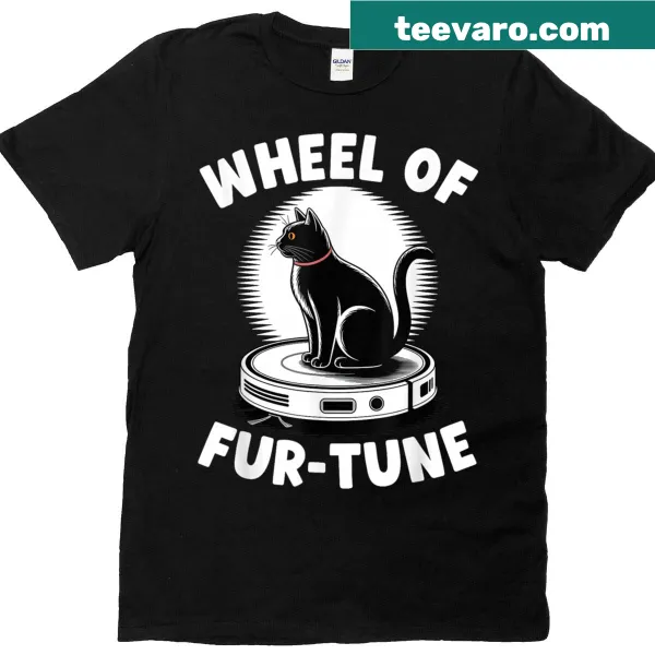 Funny cat t-shirt with vacuum cleaner joke