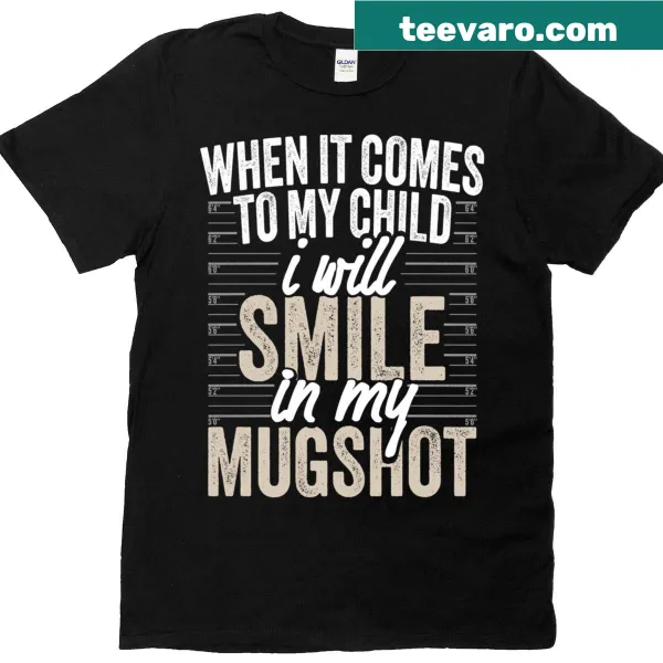 T-shirt with the heartfelt phrase about a child's smile in a playful typography style.