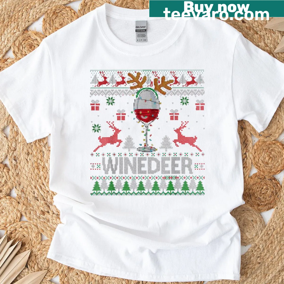 Funny Christmas couple matching outfit t-shirt with holiday graphics — on a men's t-shirt