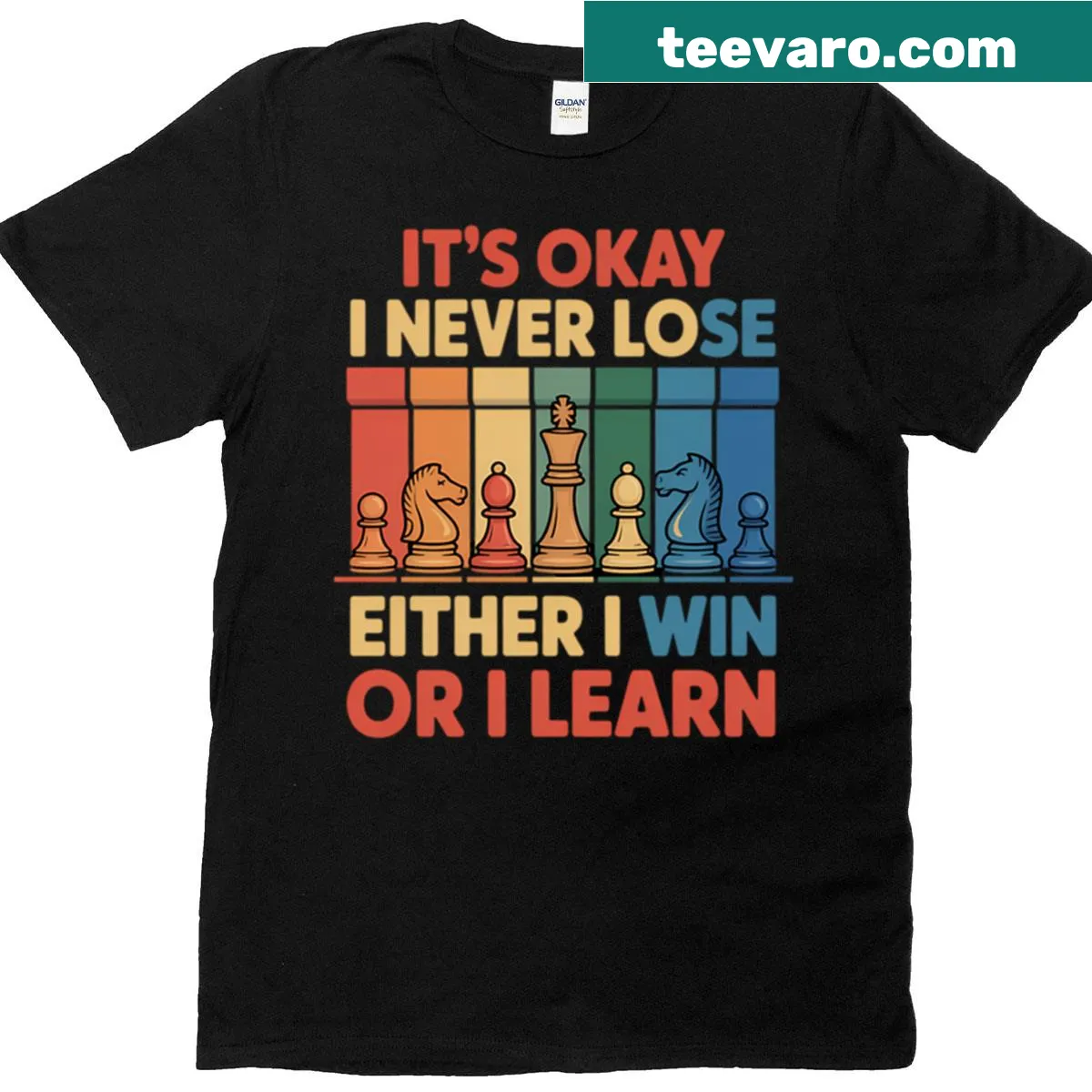 Inspirational chess-themed T-shirt for women — on a men's t-shirt