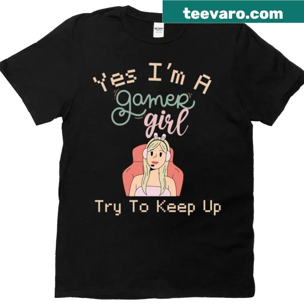 Funny cozy Gamer Girl t-shirt with playful slogan