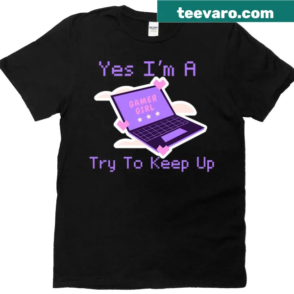 Playful gamer girl T-shirt with bold text