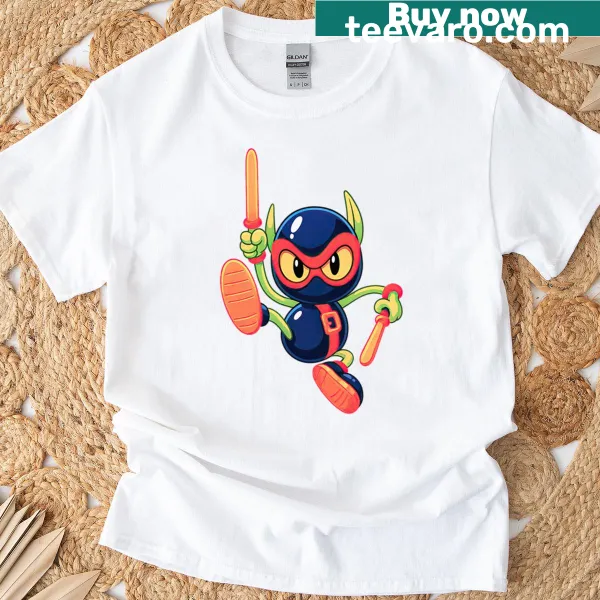 T-shirt featuring Zool retro ninja ant warrior art